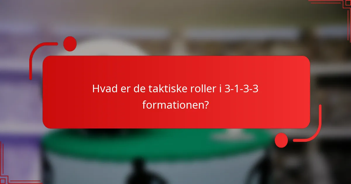 Hvad er de taktiske roller i 3-1-3-3 formationen?